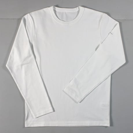 【筒井繊維研究所】 HOFI-023RT オーガニック超長綿 タック襟長袖Ｔシャツ：ホワイト