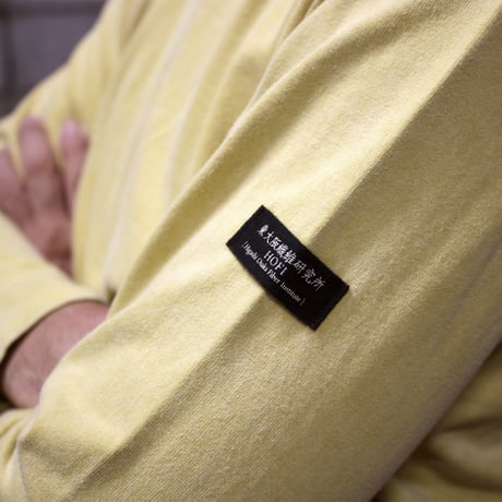 HOFI-023R-SW オーガニック超長綿 タック襟長袖Ｔシャツ ストーンウォッシュ加工：イエロ－