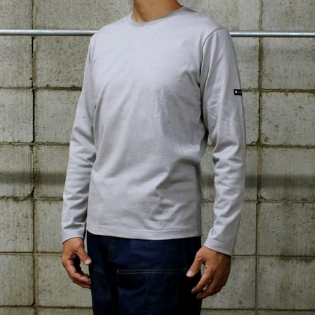 【筒井繊維研究所】 HOFI-023RT オーガニック超長綿 タック襟長袖Ｔシャツ：撚り杢アッシュ