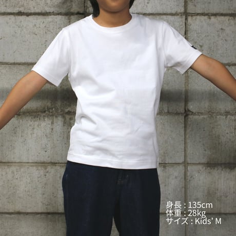 HOFI-021R-Kids' オーガニック超長綿 タック襟キッズＴ：ブラック
