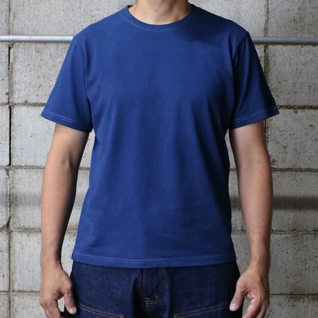 HOFI-029-JB [ 本藍染 ] スーピマ超長綿 強撚Ｔシャツ：群青