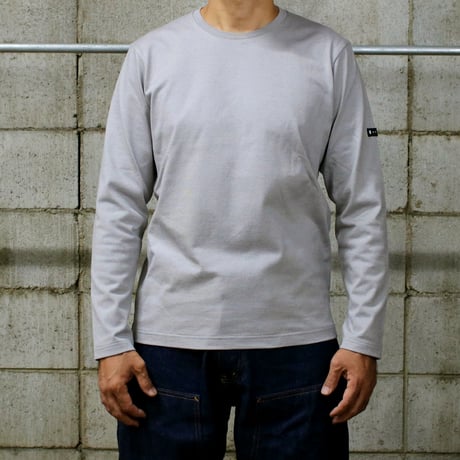 【筒井繊維研究所】 HOFI-023RT オーガニック超長綿 タック襟長袖Ｔシャツ：撚り杢アッシュ