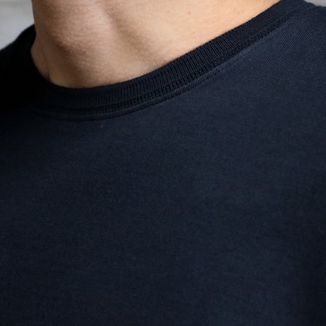 【筒井繊維研究所】 HOFI-023RT オーガニック超長綿 タック襟長袖Ｔシャツ：ブラック
