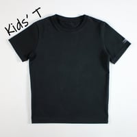 HOFI-021R-Kids' オーガニック超長綿 タック襟キッズＴ：ブラック