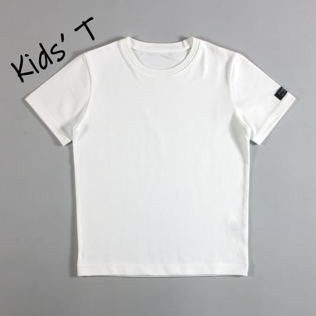 HOFI-021R-Kids' オーガニック超長綿 タック襟キッズＴ：ホワイト