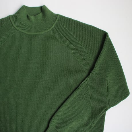 【亜麻色雑貨店】 AZ-02-008 ウールラグランハイネックセーター：Green 【レディース】