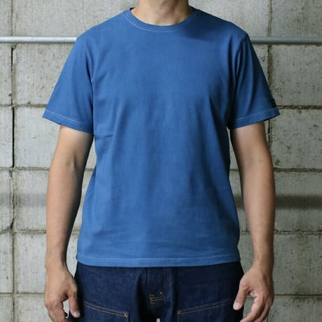 HOFI-029-JB [ 本藍染 ] スーピマ超長綿 強撚Ｔシャツ：青