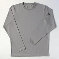 【筒井繊維研究所】 HOFI-023RT オーガニック超長綿 タック襟長袖Ｔシャツ：撚り杢アッシュ