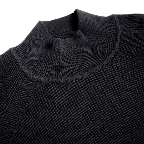 【亜麻色雑貨店】 AZ-02-008 ウールラグランハイネックセーター：Black 【レディース】