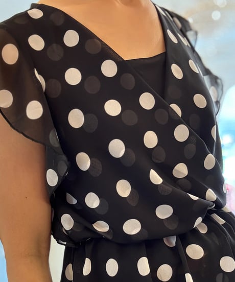 ドットシフォン♡カシュクールトップス