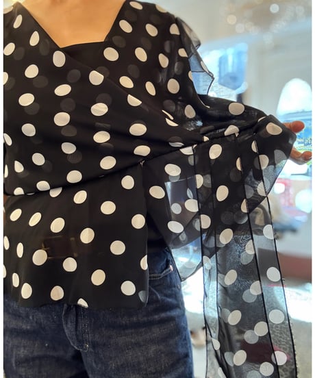 ドットシフォン♡カシュクールトップス