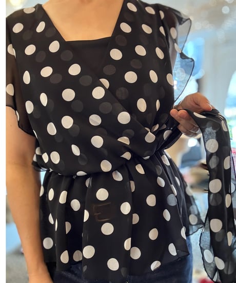 ドットシフォン♡カシュクールトップス