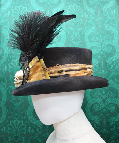 kki.2754　VOODOO STRIPE MOURNING HAT。