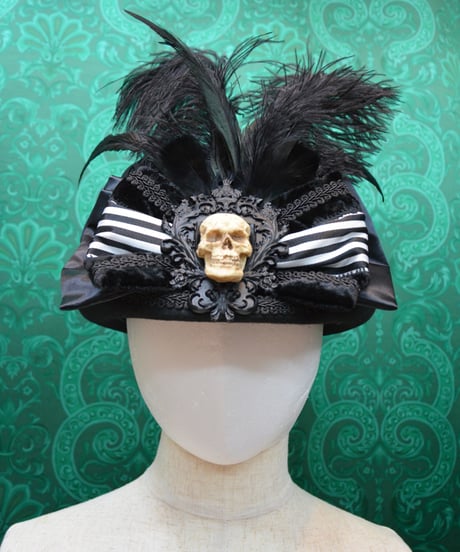 kki.2753　BLACK NOCTURN MOURNING HAT。