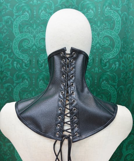 kki.2748　ブラック拘束ハイネックコルセット。