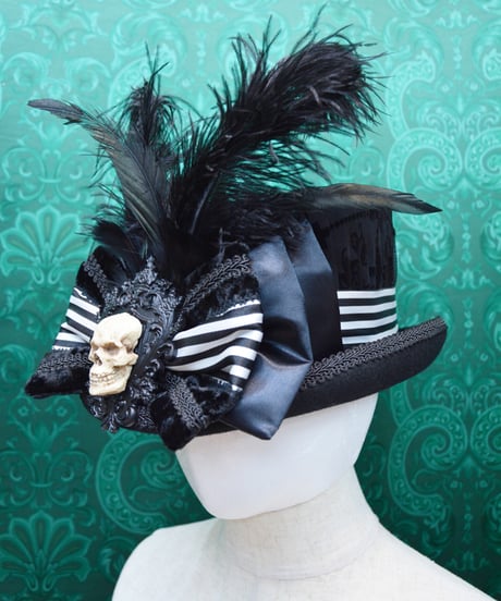 kki.2753　BLACK NOCTURN MOURNING HAT。