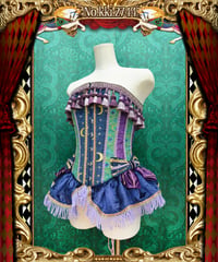 kki.2744　孔雀とタッセルの Moonlit Bazaar フリルロングコルセット。