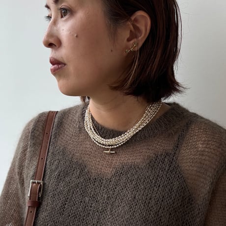 小粒ラフパールのボリュームネックレス
