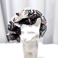 K-803お花とパールリボン付きヘッドアクセ