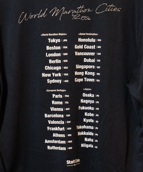 World Marathon Cities Long T-shirt／ワールドマラソンシティーズロンT（Black／ブラック）
