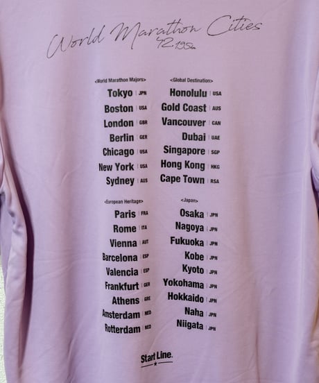 World Marathon Cities T-shirt／ワールドマラソンシティーズT（Lavender／ラベンダー）