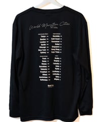 【L,XL残り1点】World Marathon Cities Long T-shirt／ワールドマラソンシティーズロンT（Black／ブラック）
