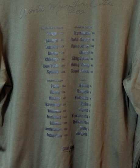 World Marathon Cities Long T-shirt／ワールドマラソンシティーズロンT（Khaki／カーキ）