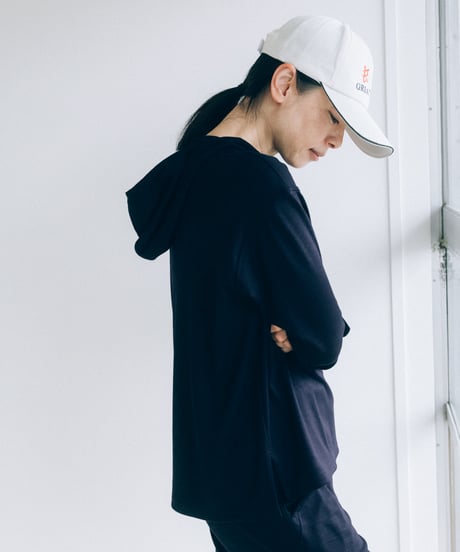 -M-［medium］ロングスリーブフーディ LSH / ネイビー