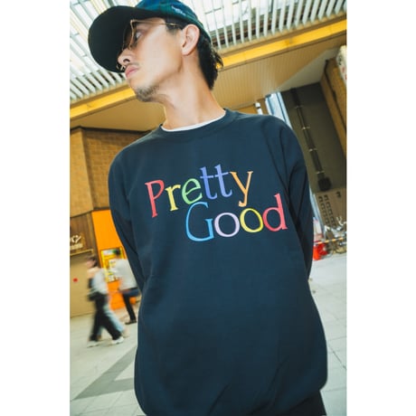 pretty good | Pre Crew Sweat -THE BE-SHARE Limited-  (BLACK)