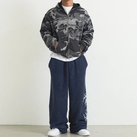 XLARGE | REVERSIBLE CAMO ZIP HOODED SWEATSHIRT(BLACK)