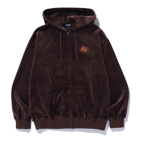 XLARGE | TAGGING VELOUR ZIP HOODIE(BROWN)