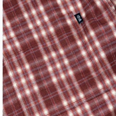 坩堝 (RUTSUBO) | SHADOW PLAID HOODED SHIRT JACKET(RED)