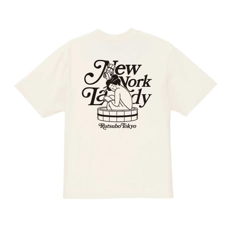 坩堝 (RUTSUBO) |NEWYORK LADY （入浴婦人） S/S T-SHIRTS (RUTSUBO×YU SUDA )(VINTAGE WHITE)