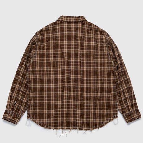 VICTORIA HK / PLAID ZIP SHIRT (BROWN)