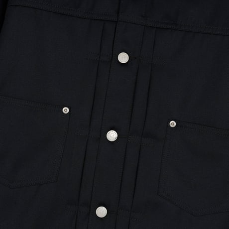 BRAIN DEAD | SERGE WOOL TRUCKER JACKET (BLACK)