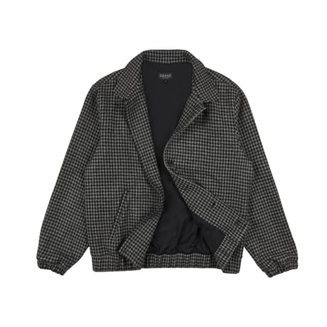GRAND COLLECTION / WOOL HOUNDSTOOTH BLOUSON JACKET (BLACK/GREY)