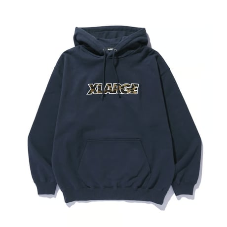 XLARGE | STANDARD LOGO HOODED SWEATSHIRT(NAVY)