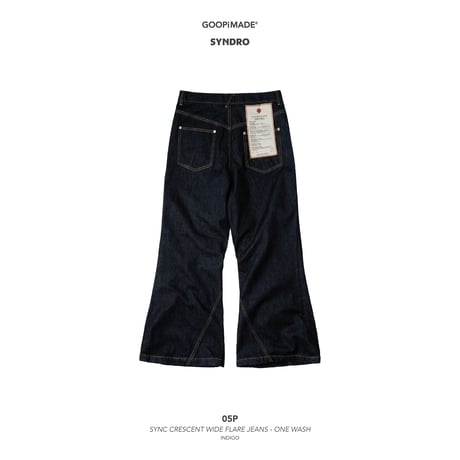 GOOPiMADE |  05P-SYNC CRESCENT WIDE FLARE JEANS ONE WASH (indigo)