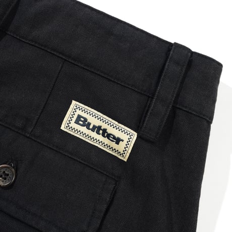 Butter Goods| Pleated Trousers (Washed Black)