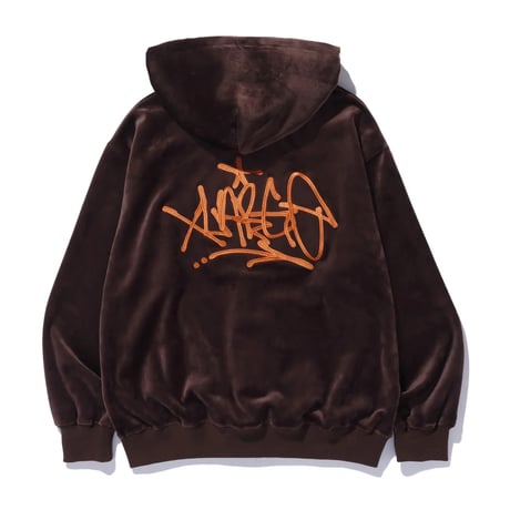 XLARGE | TAGGING VELOUR ZIP HOODIE(BROWN)