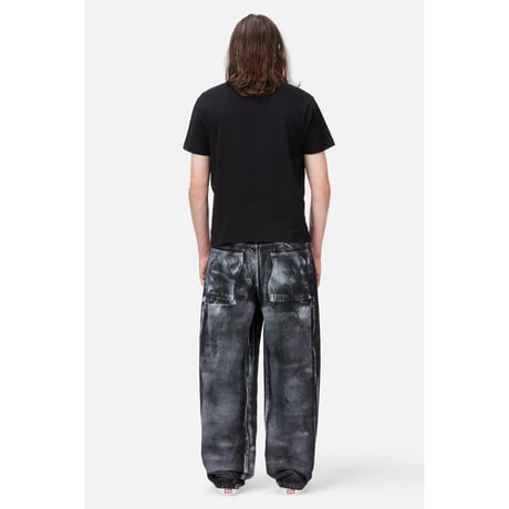 Dime / Baggy Denim Pants (Black/ White Paint)