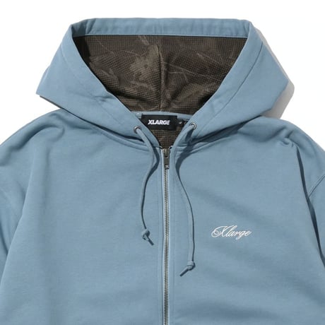 XLARGE | DOUBLE LAYERED ZIP HOODED SWEATSHIRT(Lt BLUE)