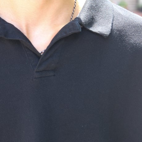 tone| Open Collar Polo Shirt (Black)
