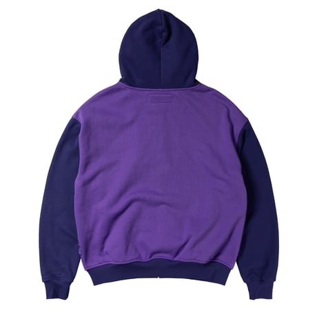 ADWYSD / HUMAN APPLIQUE ZIP UP HOODIE (PURPLE)