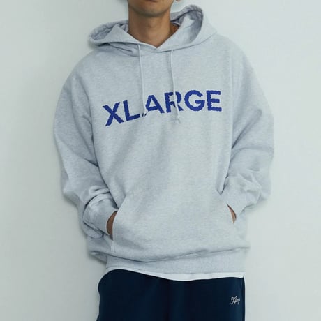 XLARGE | RHINESTONE PULLOVER HOODED SWEATSHIRT(ASH)