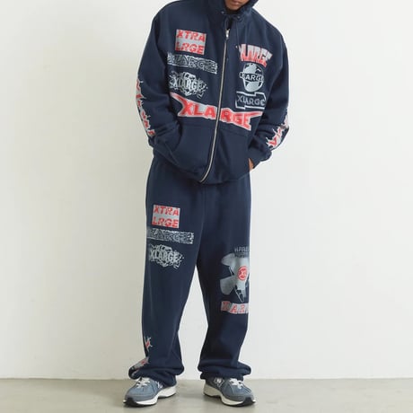XLARGE | MULTI LOGO SWEATPANTS(NAVY)