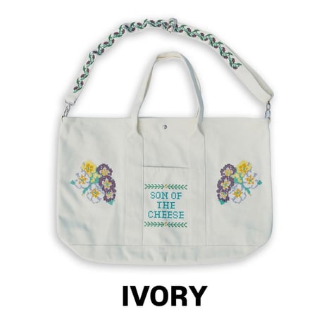 SON OF THE CHEESE | Flower Cross Stitch Bag (2 Color)