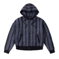 Dime / Mohair Striped Zip Hoodie (Blue)