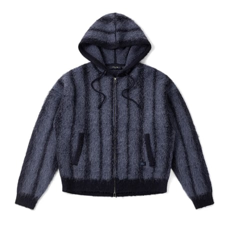 Dime / Mohair Striped Zip Hoodie (Blue)