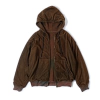 diidii | Reversible Double Raschel Hoodie (Brown) Natural Dye